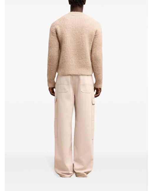 AMI Natural Ribbed Wool Blend Jumper
