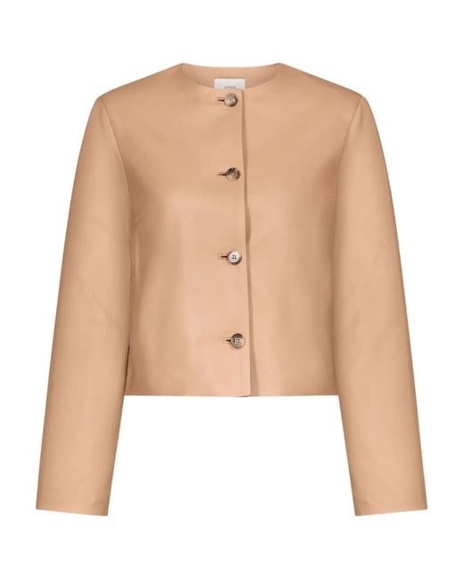 Loulou de Saison Natural Raho Button Leather Jacket