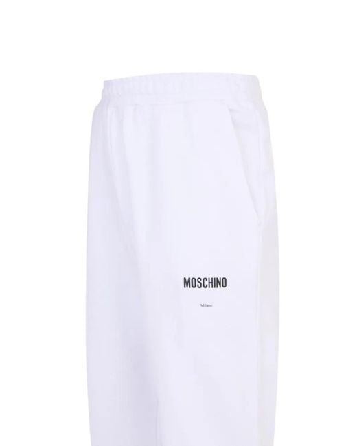 Moschino White Logo Track Pants for men