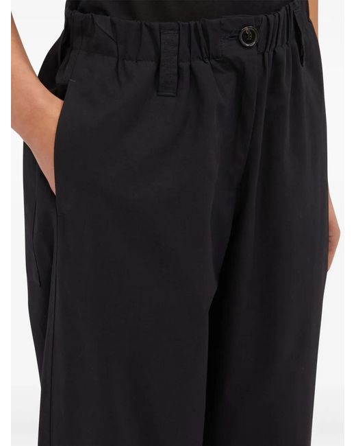 MSGM Black Wide Leg Trousers With Elastic Waistband