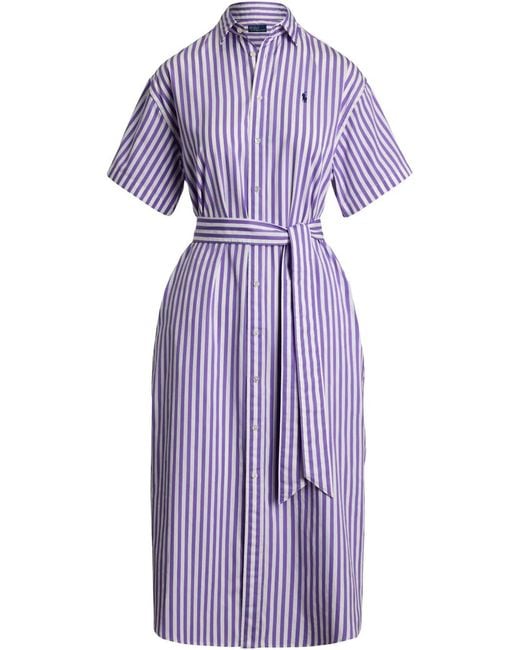 Polo Ralph Lauren Purple Striped Shirtdress