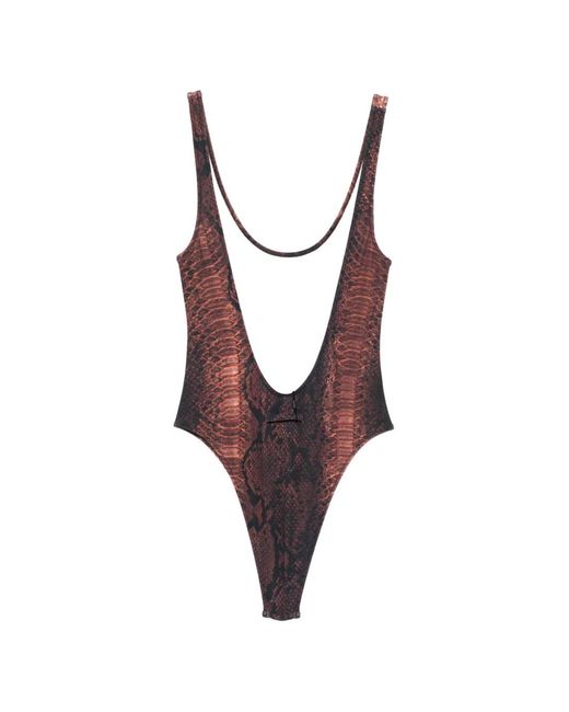 Jean Paul Gaultier Red Maillot De Bain À Détails De Volants