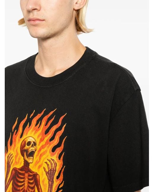 Melt Black T-Shirt À Imprimé Tête De Mort for men