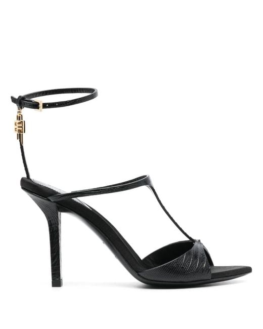 Sandales 110 mm à détail de cadenas Givenchy en coloris Black