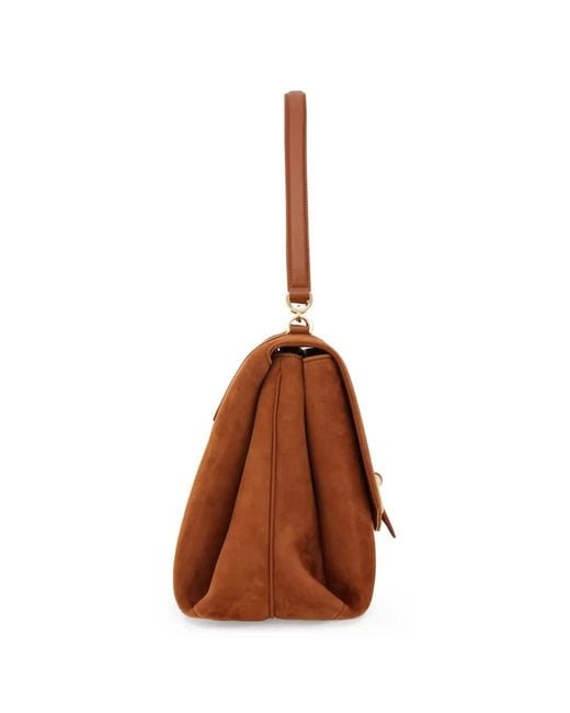 Ferragamo Brown Front Flap Shoulder Bag (L)