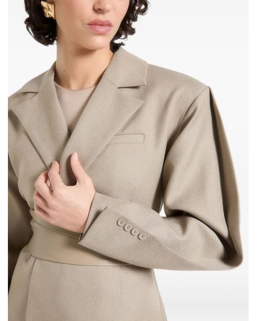 Manière De Voir Marie ツイストスリーブ テーラードジャケット Natural