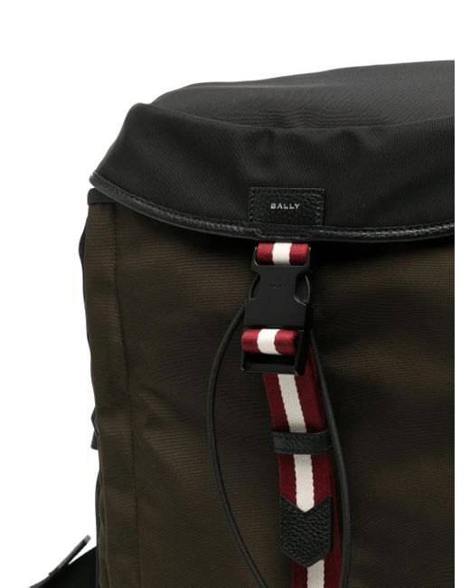Bally Black Striped Backpack for men