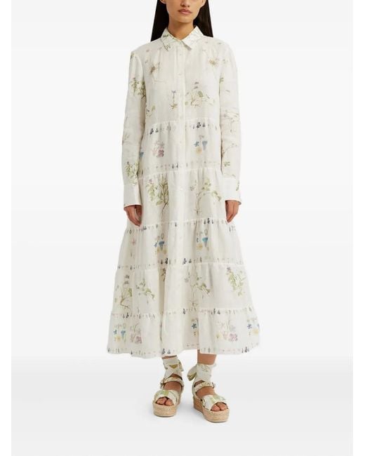 Erdem White Long-Sleeve Shirt Dress