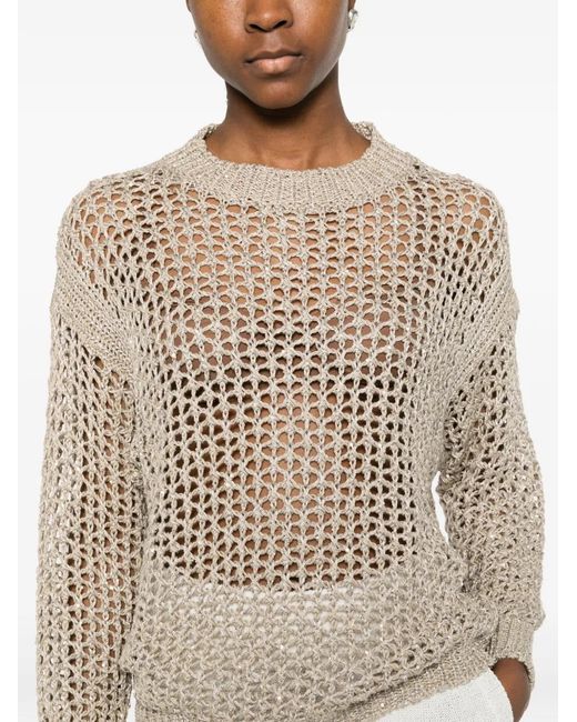 Panicale White Open-Knit Sweater