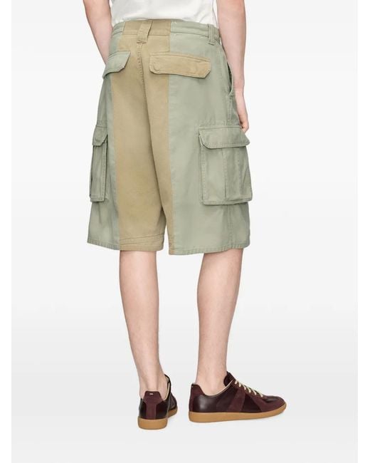 Maison Margiela Green Cotton Cargo Shorts for men