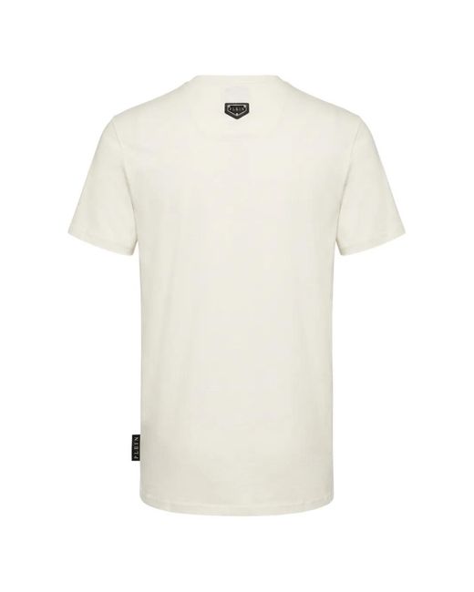 Philipp Plein White Jersey T-Shirt Dollar for men