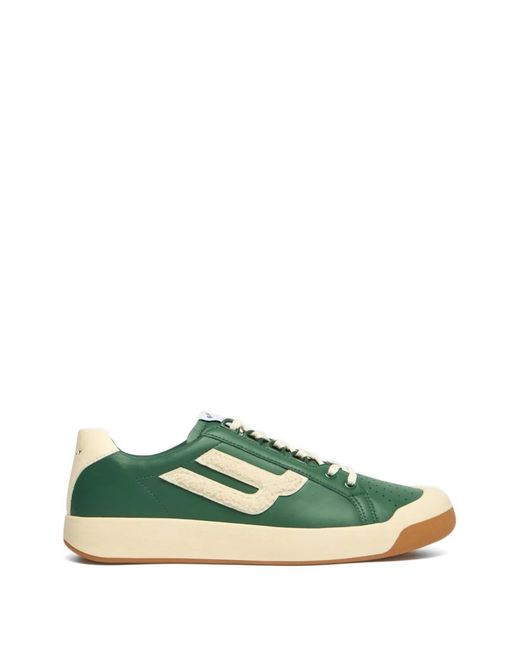 Bally Green Tennis Collection Lace-Up Leather Sneakers for men
