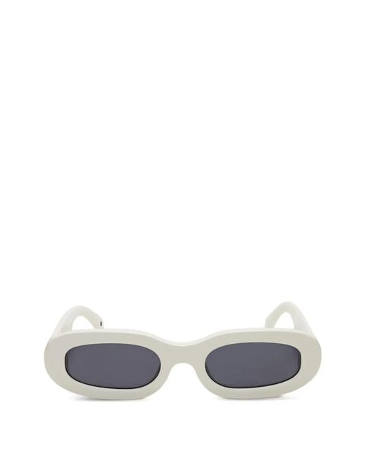 Palm Angels White Yolo Oval-Frame Sunglasses