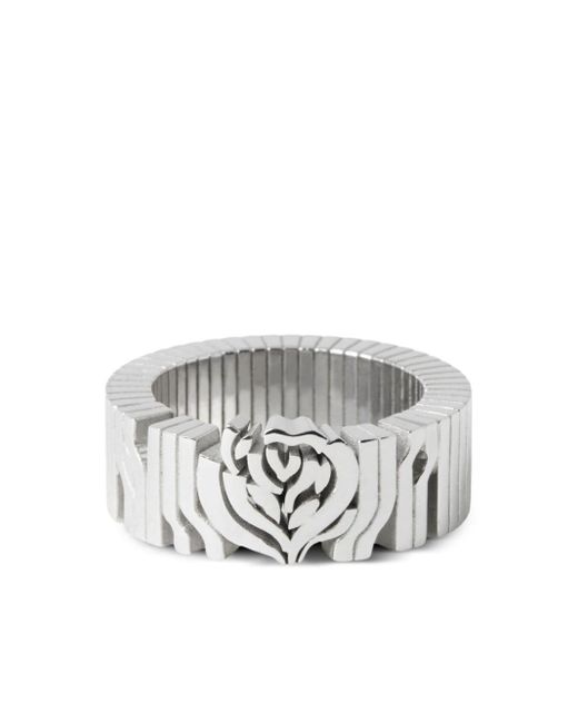 Burberry White Rose-motif Engraved Ring