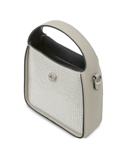 Karl Lagerfeld White Petit Sac À Bandoulière K/Signature À Strass