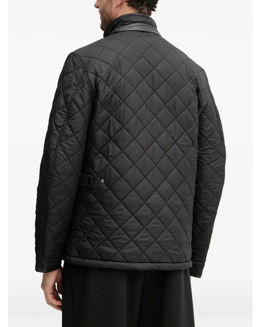 Barbour Black Powell Quilted High-Neck Jacket for men
