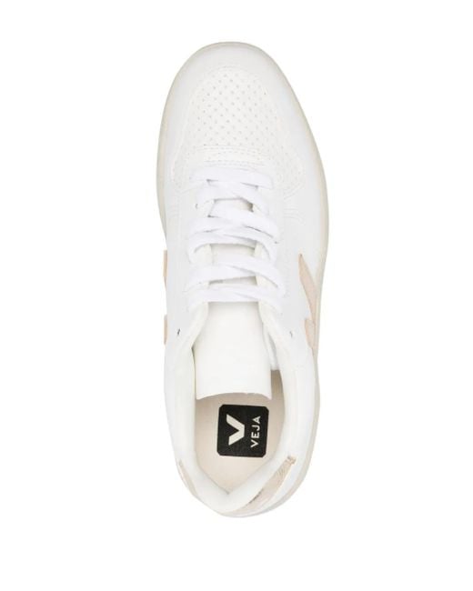Veja White V-10 Leather Sneakers
