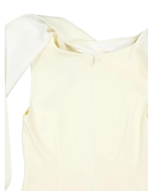 Roland Mouret White Sash-Detail Crepe-Satin Midi Dress
