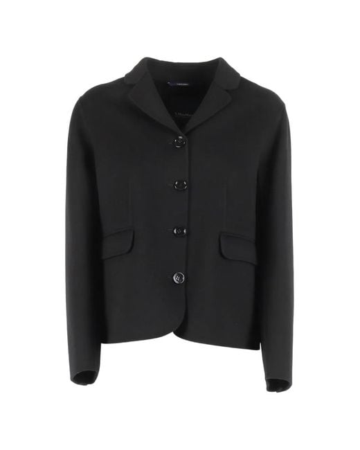 Max Mara Black Veste Giacca Magia En Laine Vierge