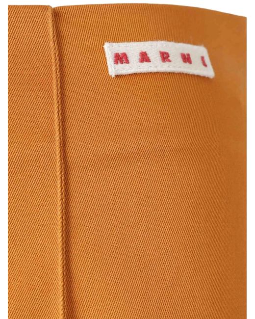 Marni Orange Logo-Patch Pressed-Crease Trousers