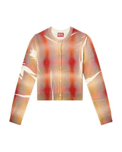 DIESEL White Karierter M-Chloty Cardigan