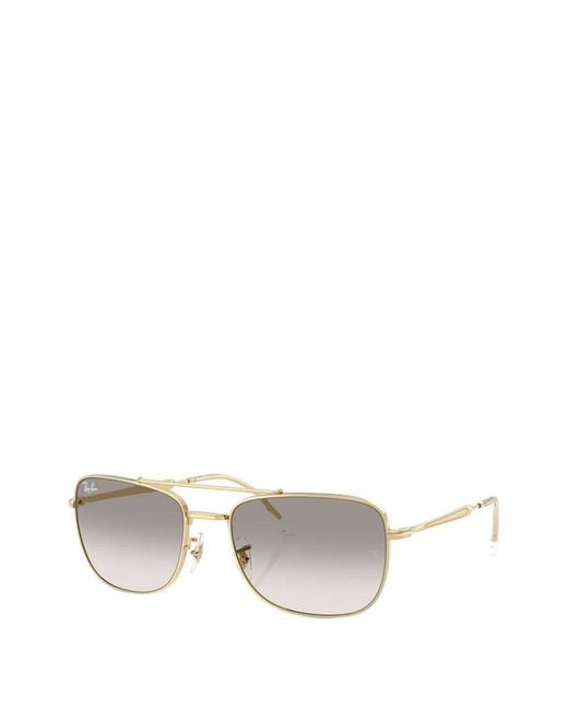 Ray-Ban White Rectangle-Frame Sunglasses