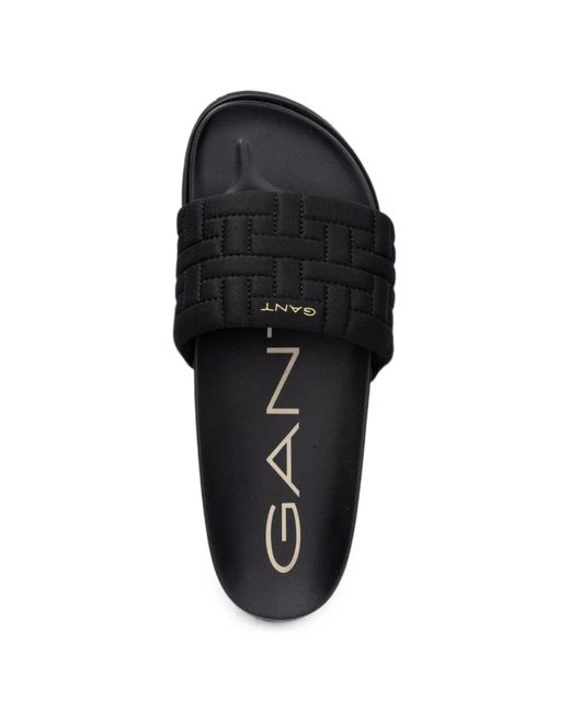 Gant White Quilted-Strap Slides