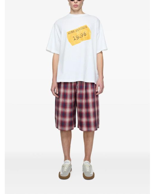 Acne White Cotton-Blend T-Shirt