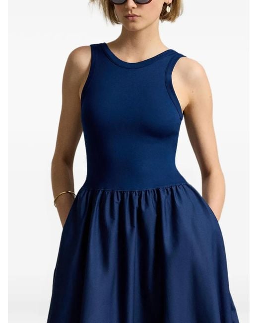 Polo Ralph Lauren Blue Sleeveless A-Line Maxi Dress