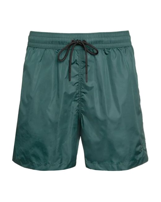 THE (Alphabet) Green Drawstring-Waist Swim Shorts for men