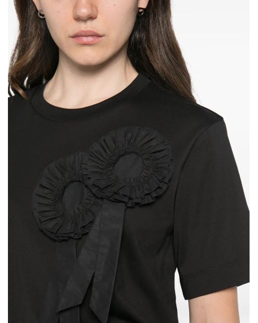 Camiseta Ribbon Rosette Boy Simone Rocha de color Black
