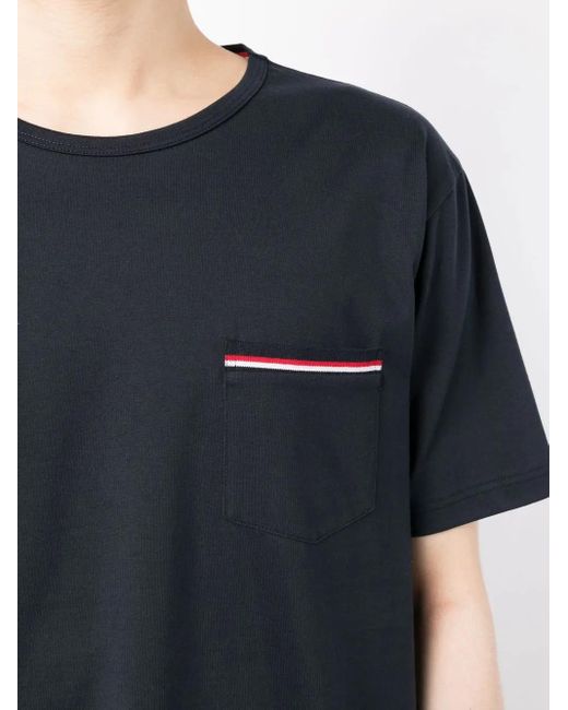 Thom Browne Blue Cotton T-Shirt for men