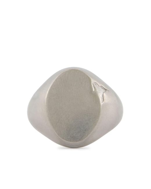 MM6 by Maison Martin Margiela Gray Silver-toned Signet Ring for men