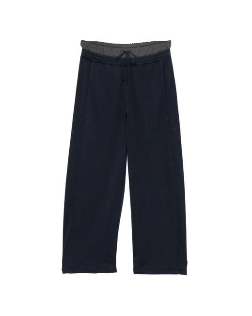 JNBY Blue Contrast-Panel Elongating Trousers