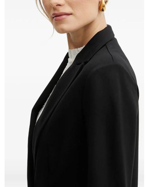 Morgan Black Button-Cuff Single-Breasted Blazer