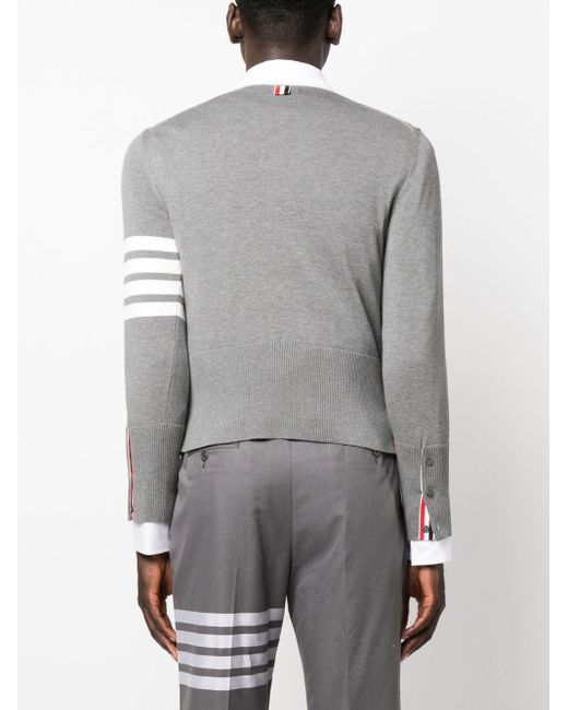Thom Browne Gray 4-bar Cable-knit Sweatshirt for men