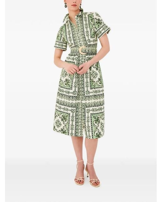 Cara Cara Green Malena Short-Sleeve Midi Dress