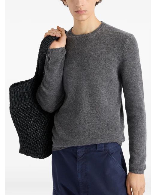 Prada Klassischer Kaschmirpullover in Gray für Herren