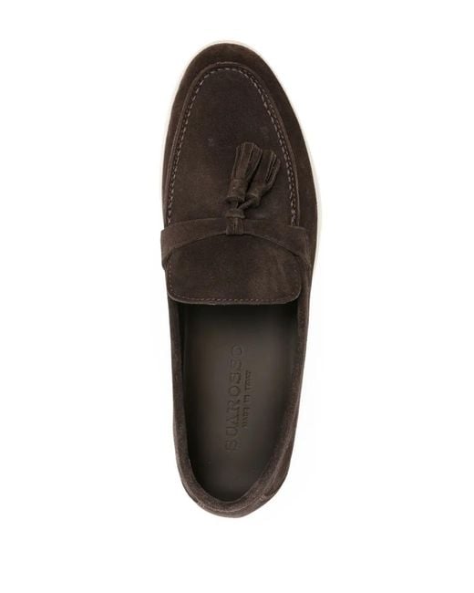 Scarosso Black Leandra Tassel-Detail Suede Loafers