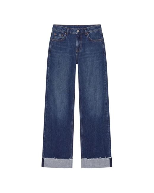 Reformation Blue Cary Wide-Leg Jeans