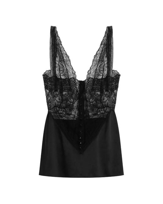 Dolce & Gabbana Black Lace-Detail Top