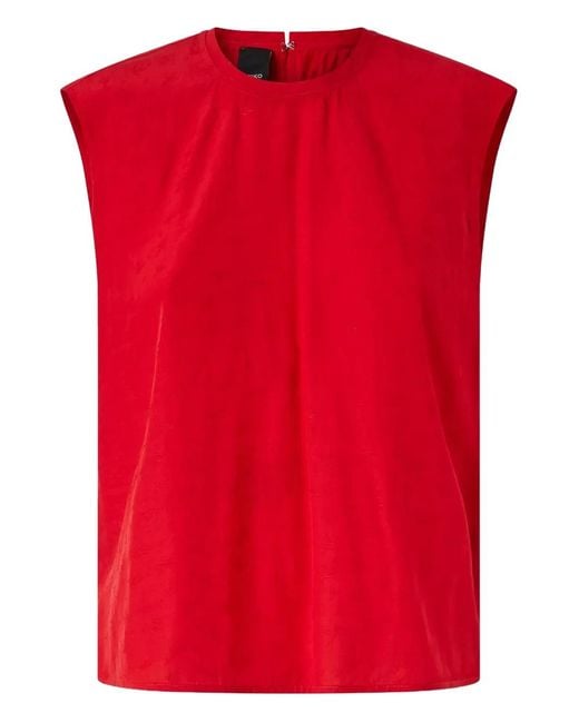 Pinko Red Tie-Back Sleeveless Top