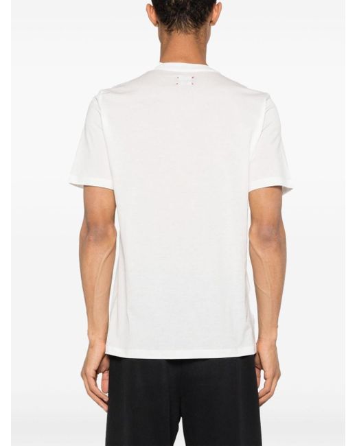 T-shirt en coton à logo floqué Kiton pour homme en coloris White