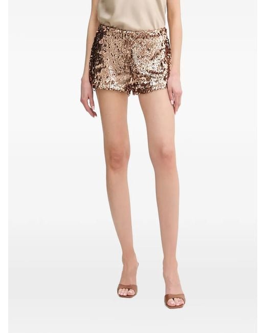 Haveone Natural Sequin-Embellished Shorts