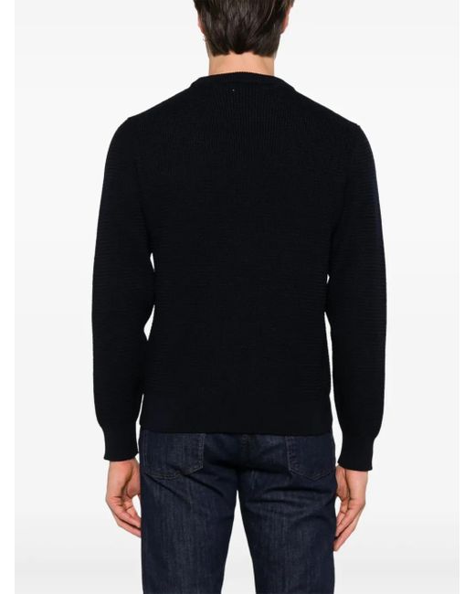 Canali Black Waffle-Knit Sweater for men