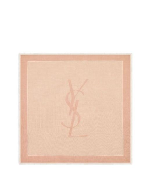 Saint Laurent Natural Cassandre Square Scarf