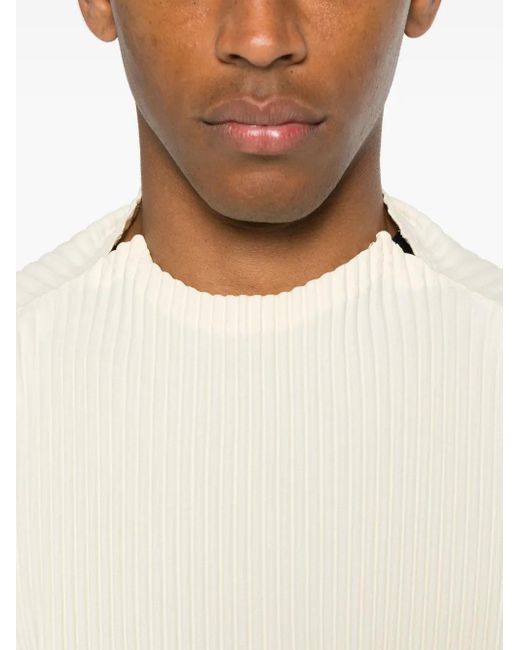 Homme Plissé Issey Miyake White Plissé-Effect Blouse for men