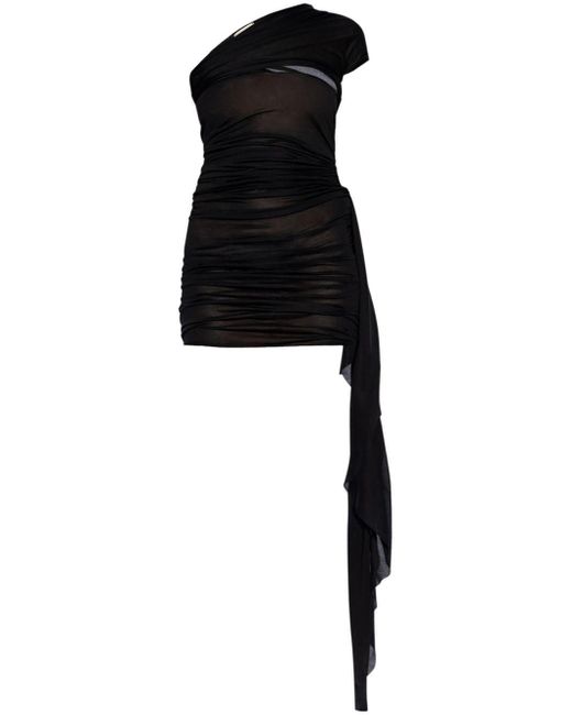 Robe courte Marcais à design asymétrique The Mannei en coloris Black