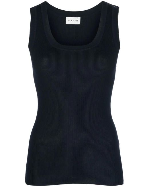 P.A.R.O.S.H. Black Cipria Tank Top