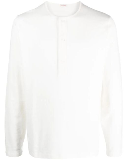 Fursac T-Shirt Met Lange Mouwen in het White voor heren